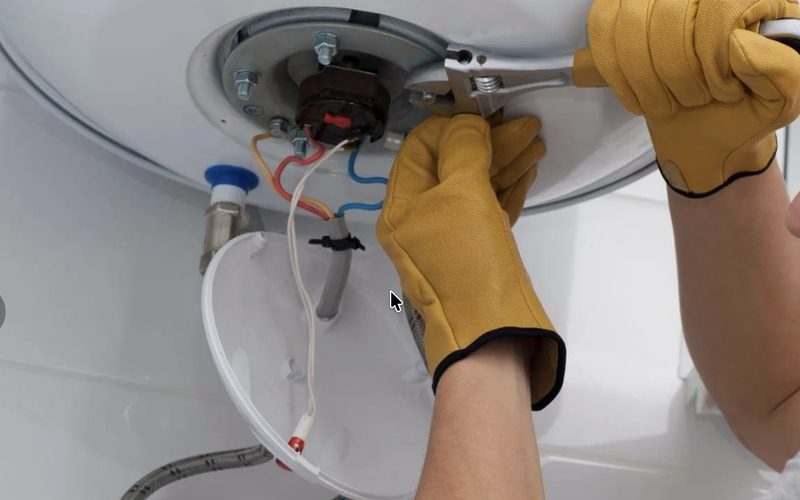Ремонт водонагревателей в Берёзовском — иллюстрация: работа мастера, этап 5